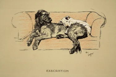 Execration, 1930, 1. wydanie „Sleeping Partners”, Aldin, Cecil Charles Windsor (1870-1935), opublikowane przez Eyre i Spottiswoode Limited, Chalk and Charcoal na papierze